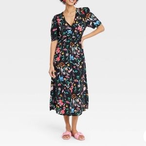 Black Floral Long Dress Target